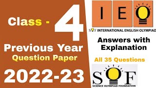 Class 4 IEO Previous Year Question Paper 202223 International English Olympiad  IEO Grade 4 [upl. by Castillo]