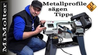 Metallprofile sägen  Metall mit der Bandsäge sägen 👉 Tipps von M1Molter [upl. by Dnalyar534]