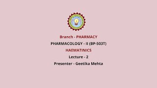 PharmacologyII Haematinics  AKTU Digital Education [upl. by Baskett]