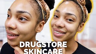 Closed Comedones Drugstore Skincare Routines  Morning Night amp FUNGAL ACNE SAFE [upl. by Mairam]