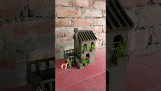 Beautiful miniature clay house making 🏠 clayhouse mudhouse craft [upl. by Ubald]