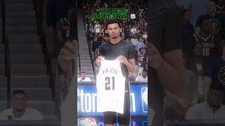 NBA 2K25 JERSEY SWAP 🔄 nba2k25 like comment subscribe fypgaming fyp [upl. by Atiuqiram]