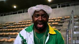 Bloemfontein Celtic Super Fan Botha wishing Celtic luck tomorrow [upl. by Olonam]