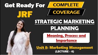 Strategic marketing planning in marketing management Marketing management NTAUGC NET Commerce [upl. by Lramaj656]