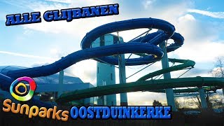 Alle Glijbanen Aquafun SunParks Oostduinkerke [upl. by Berkley]