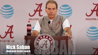 Nick Saban final press conference of Alabamas fall camp [upl. by Laehcimaj]