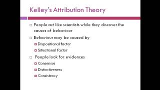 Attribution Theory by Harold Kelley [upl. by Web]