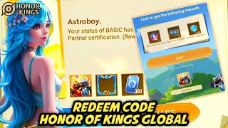 Redeem Code Partner Project Honor of Kings Global Dan Cara Klaim Nya  Honor of Kings Global [upl. by Zachar]