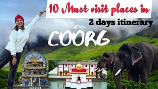 Coorg full trip plan  Places to visit in coorg 2 days itinerary  weekend trip  Budget travelling [upl. by Nyliak]