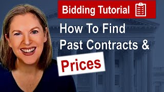 How to Find Past Prices for Better Gov Contract Bids Using Free Resources [upl. by Lashoh569]