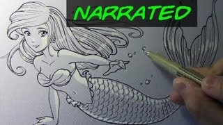 How to Draw a Mermaid Narrated Step by Step [upl. by Prudhoe]