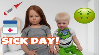 Reborn doll family sick Day Routine funny reborn skit [upl. by Ramahs]