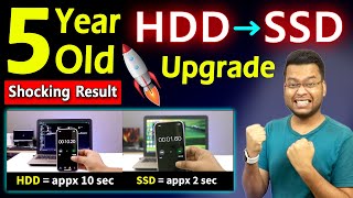 Shocking Result SSD vs HDD in 5 Year Old Laptop  SSD vs HDD Speed Test  SSD Boot Time Windows 10 [upl. by Etyam]