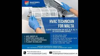 Job in Malta  HVAC Technician  salary 900  1000 euro [upl. by Atrice]