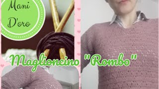 Tutorial golfino quotRomboquot  facile uncinetto—Mani Doro💖 [upl. by Nohtanhoj]