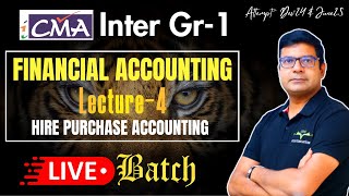 Hire Purchase Class4  Financial Accounting CMA Inter Gr 1  New Syllabus  CACMA Santosh Kumar [upl. by Bert]