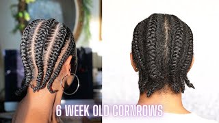 Removing My 6 Week Old Cornrows  Length Check [upl. by Means]