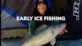 Midwest Ice Fishing Walleye PLUS Jumbo Perch [upl. by Ynnhoj]