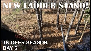 New LADDER STAND on the HUNTING PROPERTY TN Deer Season Day 5 [upl. by Alleinad]