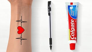 How To Make Tattoo At Home  Tattoo  Tattoo Designs  ABCD [upl. by Aisanat]