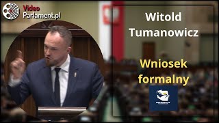 Jarosław Sachajko  wniosek formalny [upl. by Llerred]