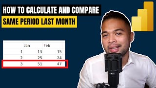 How to compare SAME PERIOD LAST MONTH in Power BI using DAX  Beginners Guide to Power BI [upl. by Nirehtac]