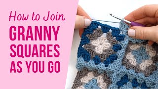 How to Join Granny Squares  Continuous Join As You Go Granny Squares  Step by Step [upl. by Belayneh]