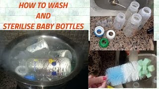 How to wash and sterilize baby feeding bottles [upl. by Beauchamp]