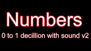 Numbers 0 to 1 decillion with sound v2 [upl. by Anailuj]