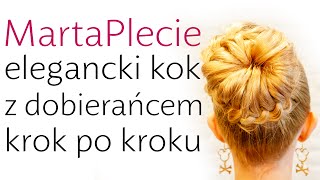 Elegancki kok z dobierańcem  modna fryzura krok po kroku bun hair tutorial [upl. by Frasch436]