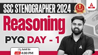 SSC Stenographer 2024  SSC Steno Reasoning By Sahil Tiwari  Previous Year Questions 1 [upl. by Arrais]