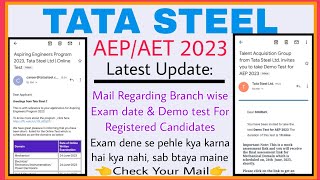 Tata Steel AEP 2023 Latest UpdateRegarding Exam DateLink For Demo Test  Tata Steel AET 2023 Exam [upl. by Northway]