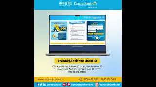 Canara Bank  Internet Banking Unlock or Activate User ID Tutorial [upl. by Ima]