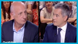 VIDEO Tensions dans Quotidien Jean Michel Aphatie se met à dos Gérald Darmanin en évoquant sa femm [upl. by Treblih]