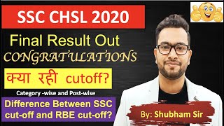 SSC CHSL 2020 Final Result Out 🔥 Congratulations Category wise and Department wise Cutoff [upl. by Hartill]