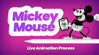 Mickey Mouse 🐭 Animation Process on FlipaClip 🖍 [upl. by Geoffrey]