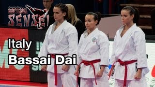 Italy female team  Kata Bassai Dai  21st WKF World Karate Championships Paris Bercy 2012 [upl. by Gould]