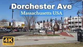 Driving Tour Boston Dorchester Ave 4K  Massachusetts USA [upl. by Aidan582]