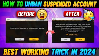 How To Unban Free Fire ID 2024  Free Fire ID Suspended Problem Solution  Recover Banned ID [upl. by Vickie429]