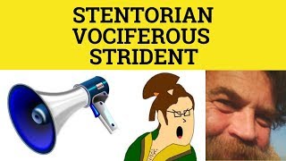 🔵 Stentorian Strident Vociferous  Stentorian Meaning  Strident Examples  Vociferous Defined [upl. by Oirasor]