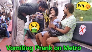 Vomiting Prank on Metro 🤮😳 PrankBuzz [upl. by Elleirda671]