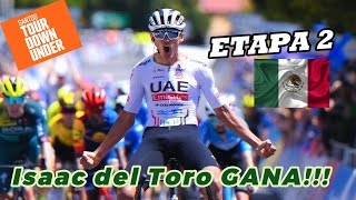 Santos Tour Down Under 2024🇦🇺ETAPA 2🇲🇽Isaac del Toro🚀ATACA y GANA👉🏽como una MOTOOOO [upl. by Pablo917]