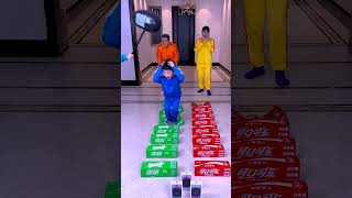 Step On The Coke Challenge Who Fell Into The Trap Funnyfamily Partygames [upl. by Yorztif]