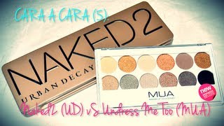 ☺☻ CARA A CARA 5 Paleta NAKED2 URBAN DECAY vS Paleta UNDRESS ME TOO MUA ☻☺ [upl. by France570]