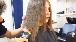 GENIAL HAIRCUT  HIDDEN UNDERCUT SHORT BOB [upl. by Shanna]