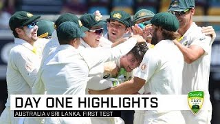 Aussies on top early at the Gabba  First Domain Test [upl. by Esinad293]