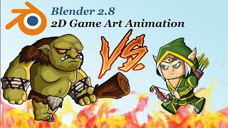 How to make 2D character animation in Blender [upl. by Notlew72]