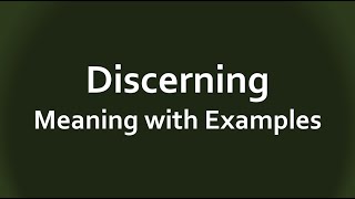 Discerning Meaning with Examples [upl. by Novello]