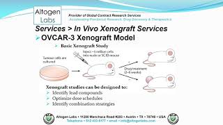 Altogen Labs OVCAR3 Xenograft Service Ovarian Cancer [upl. by Anih170]