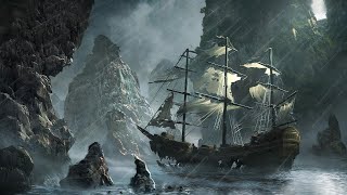 ASMRAMBIENCE Creaky Wooden Pirate Ship in Thunderstorm [upl. by Blake]